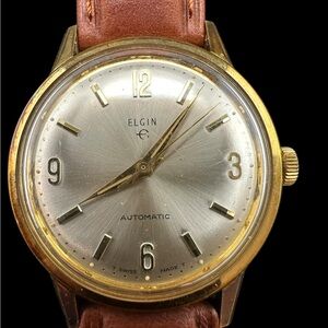 Gold and Brown Elgin Automatic Watch. Stunning condition. New Kreisler band